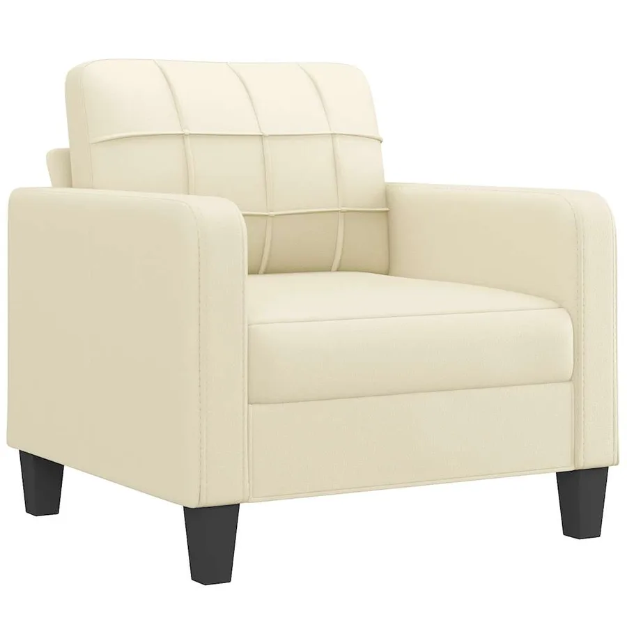 Fauteuil Crème 60 cm Similicuir - 2