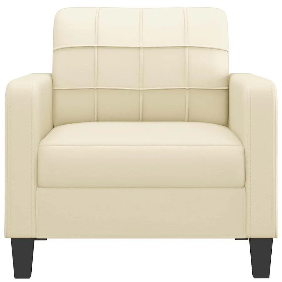 Fauteuil Crème 60 cm Similicuir - 3