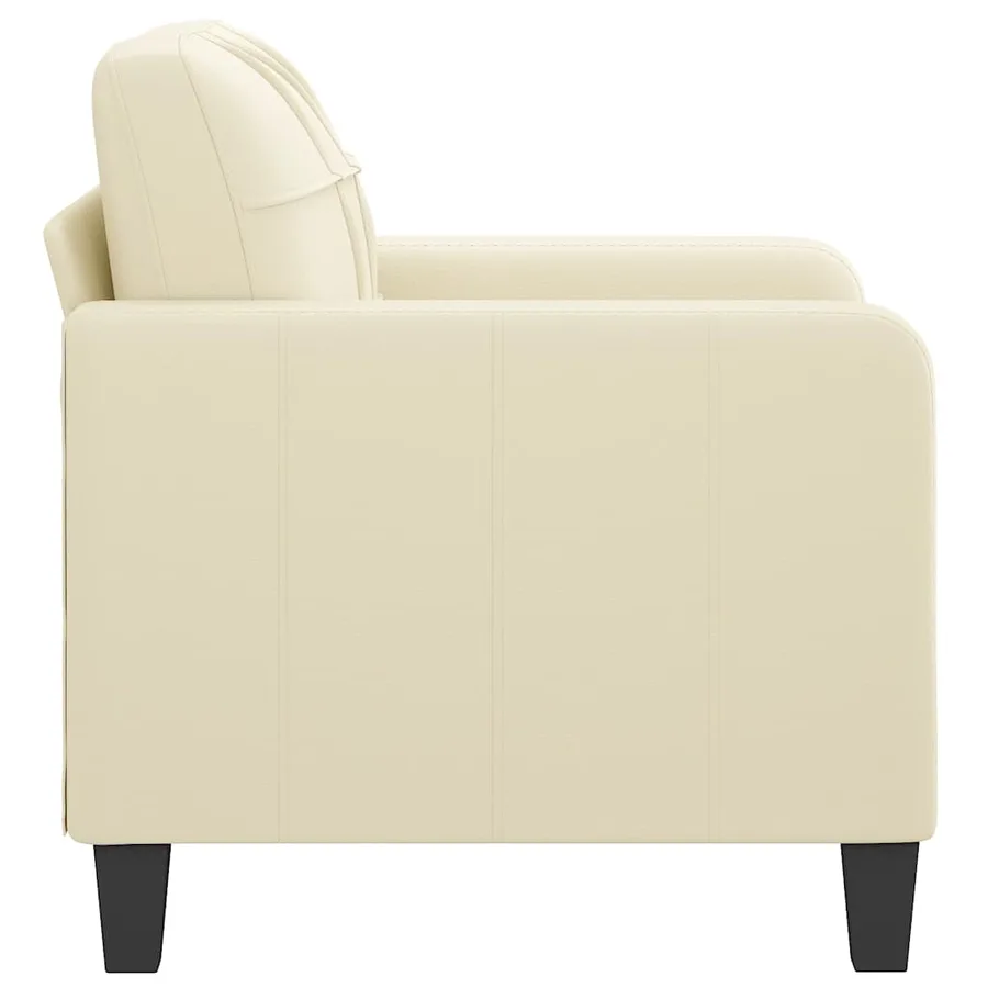 Fauteuil Crème 60 cm Similicuir - 4