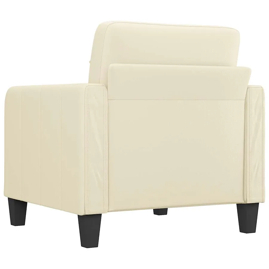 Fauteuil Crème 60 cm Similicuir - 5