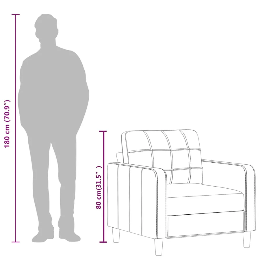 Fauteuil Crème 60 cm Similicuir - 9