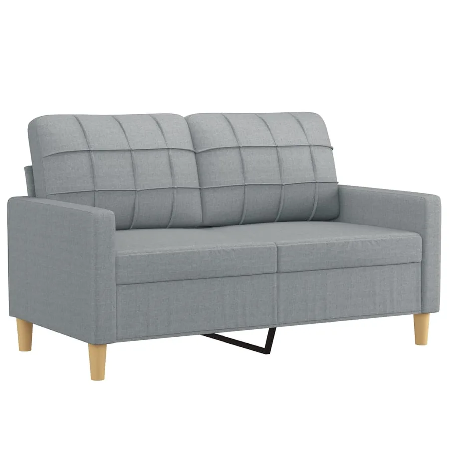 Ensemble de canapés 3 pcs avec coussins Gris clair Tissu - 3