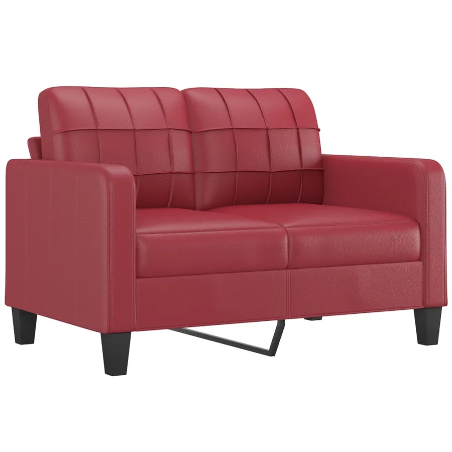 Ensemble de canapés 2 pcs et coussins Rouge bordeaux Similicuir - 3