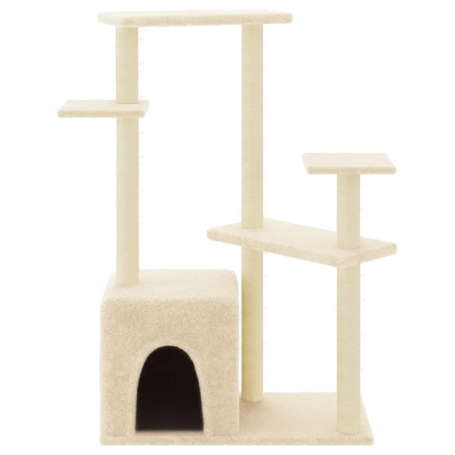 Arbre à chat avec griffoirs en sisal crème 107,5 cm - 3