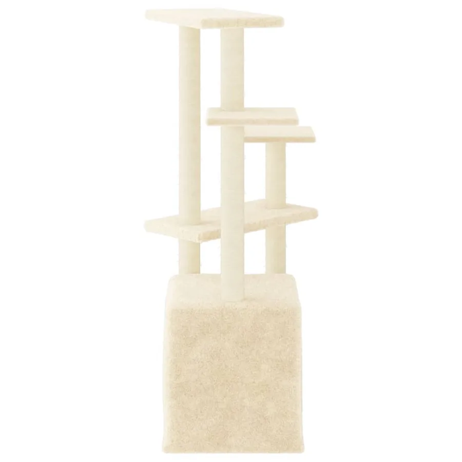 Arbre à chat avec griffoirs en sisal crème 107,5 cm - 4