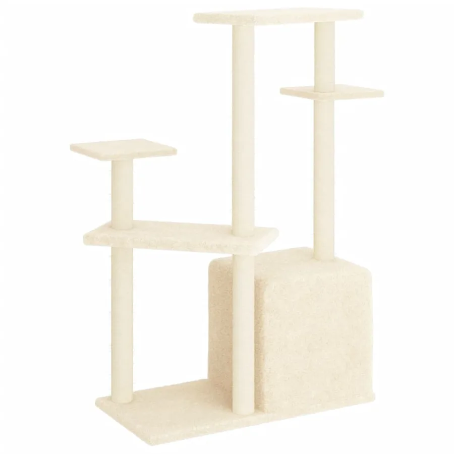 Arbre à chat avec griffoirs en sisal crème 107,5 cm - 5