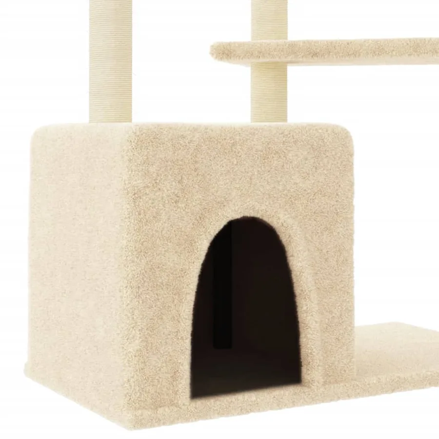 Arbre à chat avec griffoirs en sisal crème 107,5 cm - 6