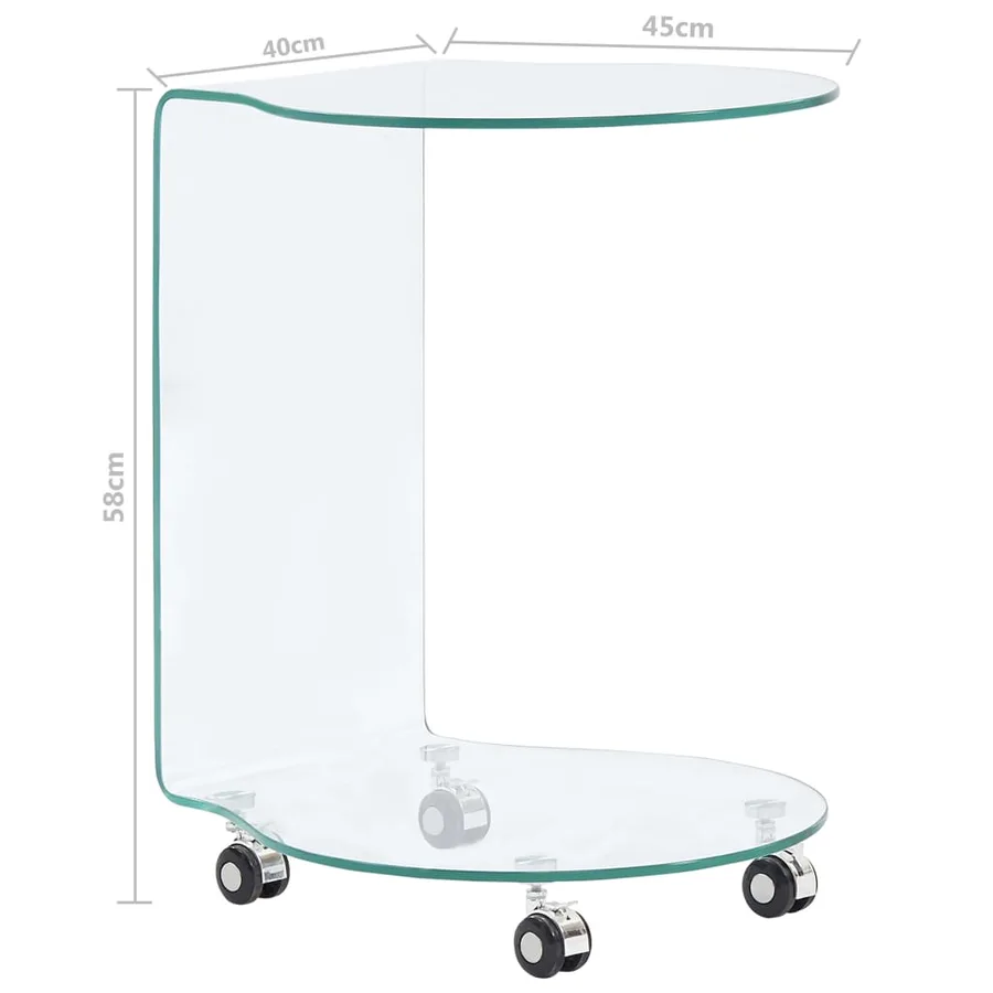 Table basse 45x40x58 cm Verre trempé - 5