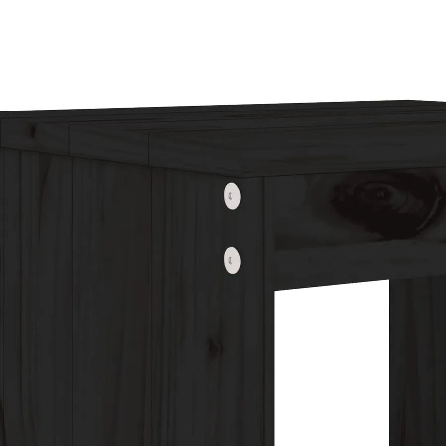 Ensemble de bar de jardin 5 pcs noir bois de pin massif - 5