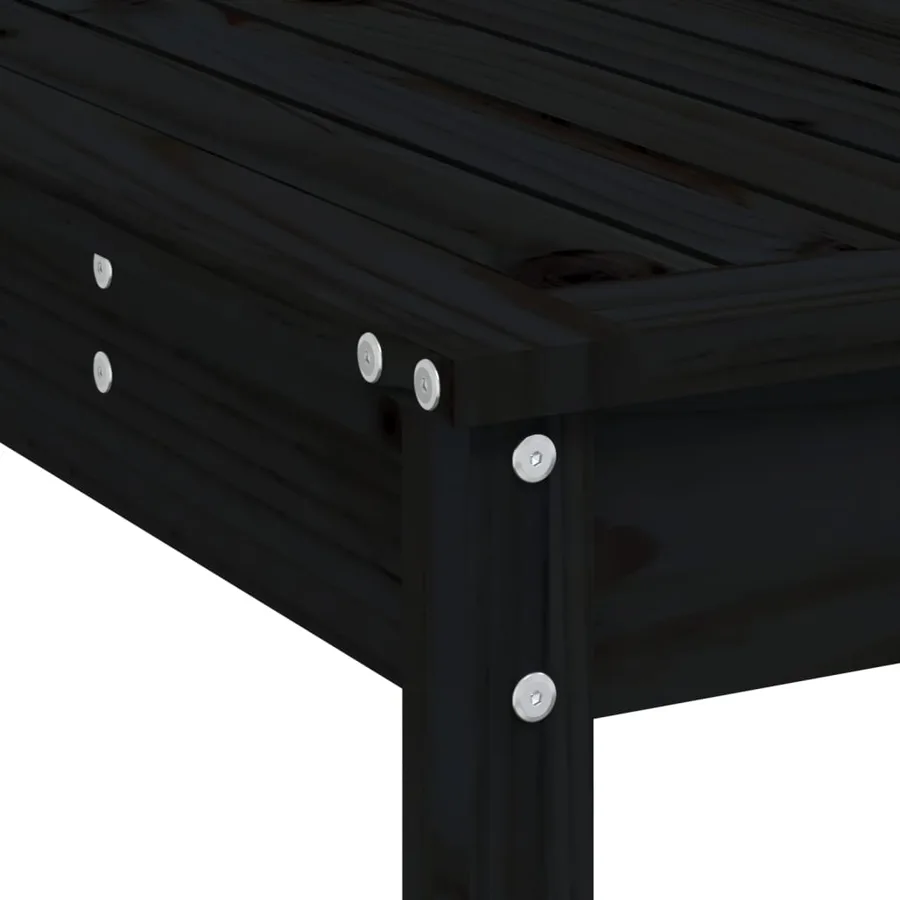 Ensemble de bar de jardin 5 pcs noir bois de pin massif - 7