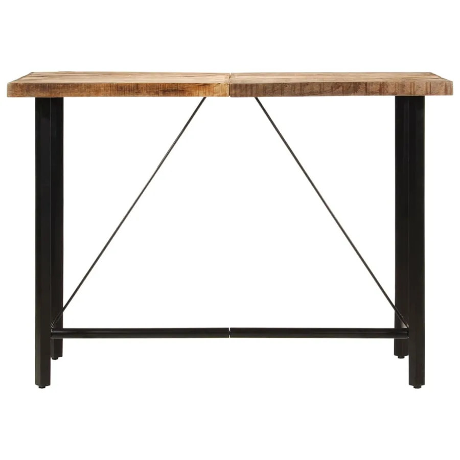 Table de bar 150x70x107 cm bois massif de manguier et fer - 2