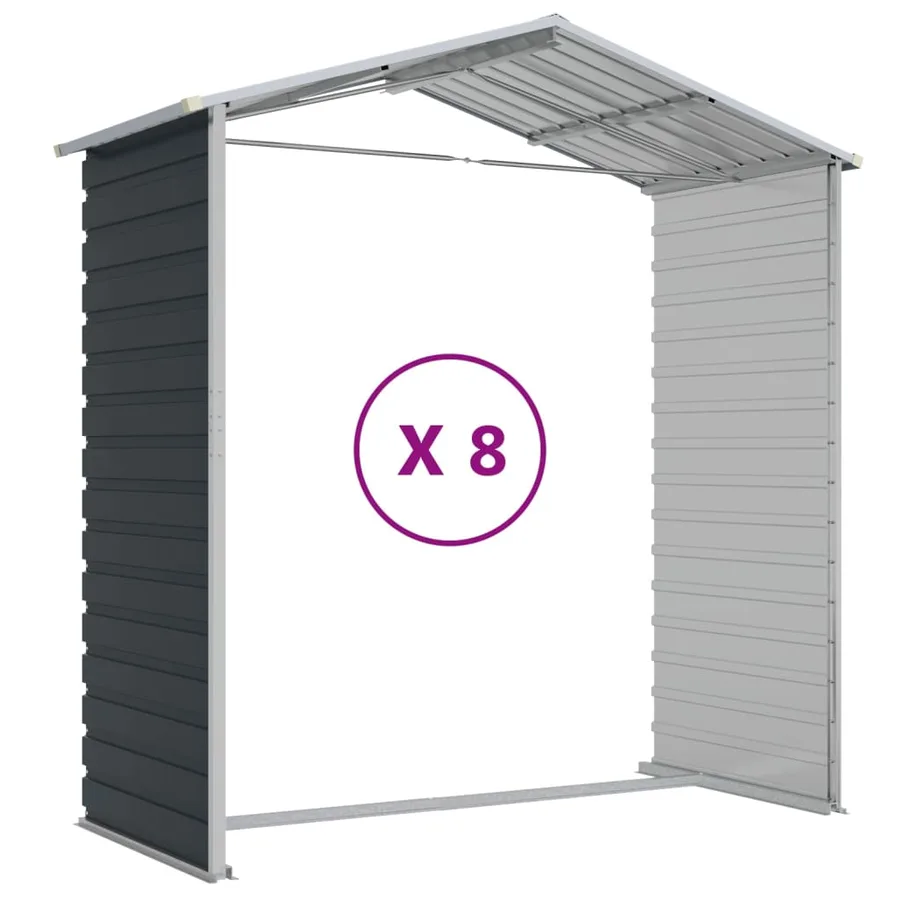 Abri de jardin anthracite 191x725x198 cm acier galvanisé - 9