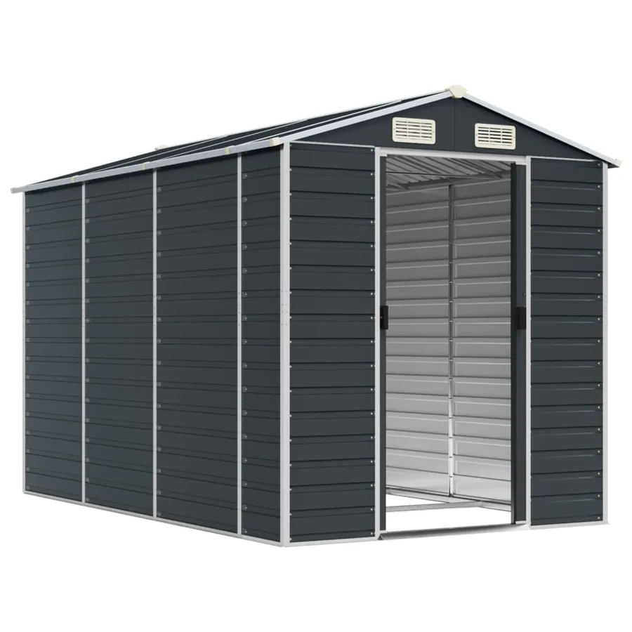 Abri de jardin anthracite 191x300x198 cm acier galvanisé - 3