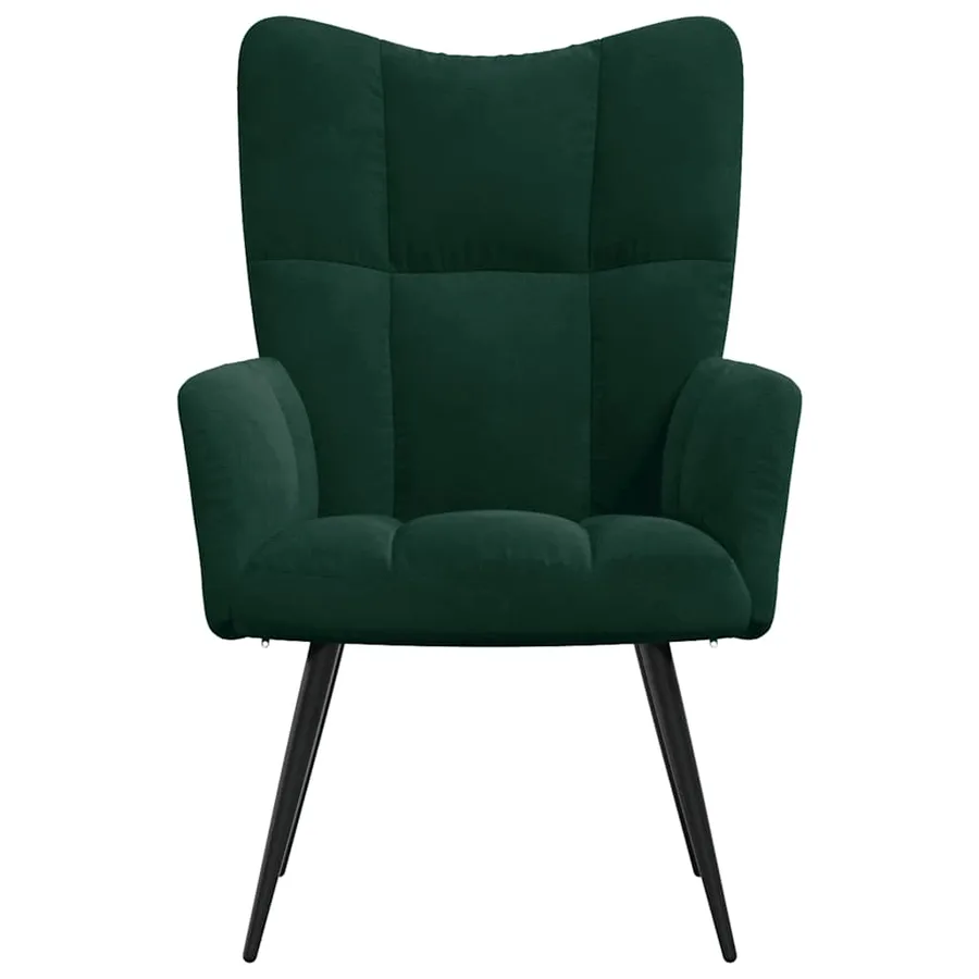 Chaise de relaxation Vert foncé Velours - 3