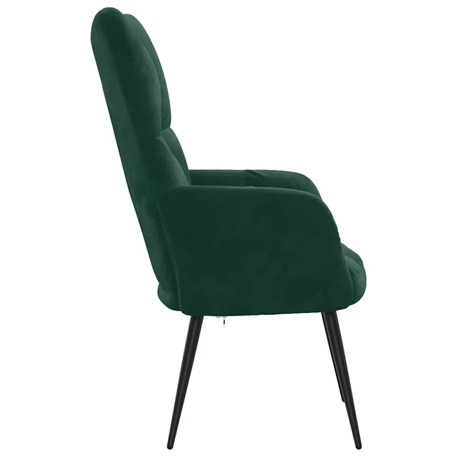 Chaise de relaxation Vert foncé Velours - 4