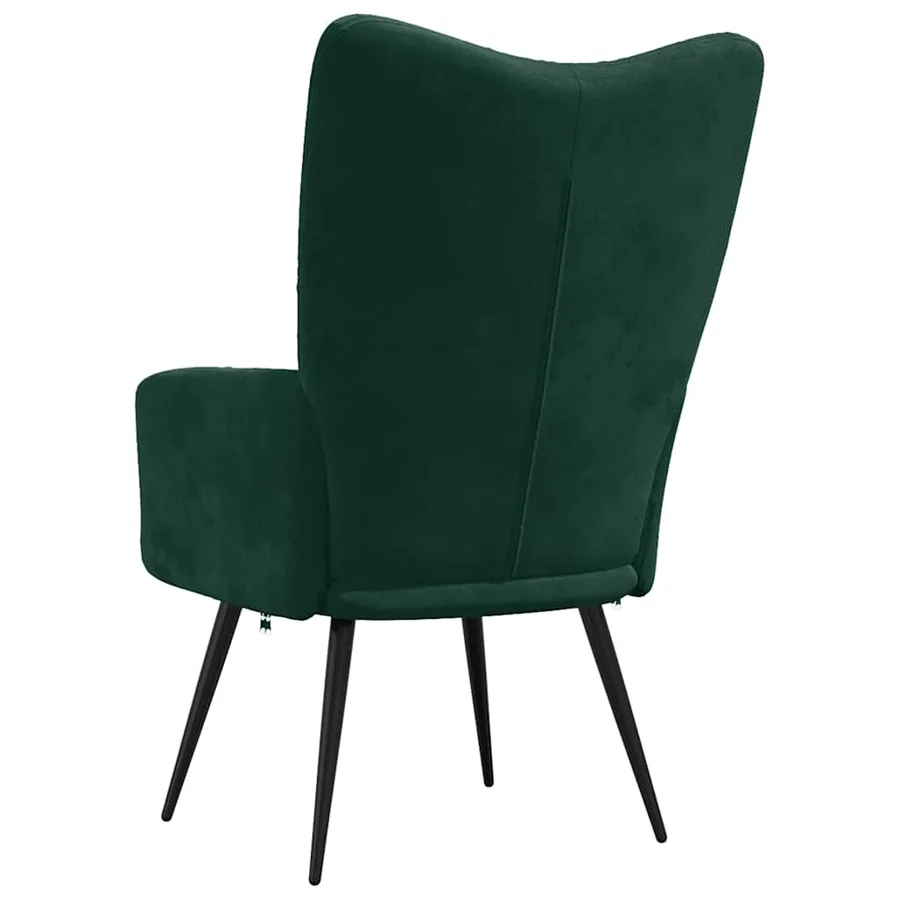 Chaise de relaxation Vert foncé Velours - 5