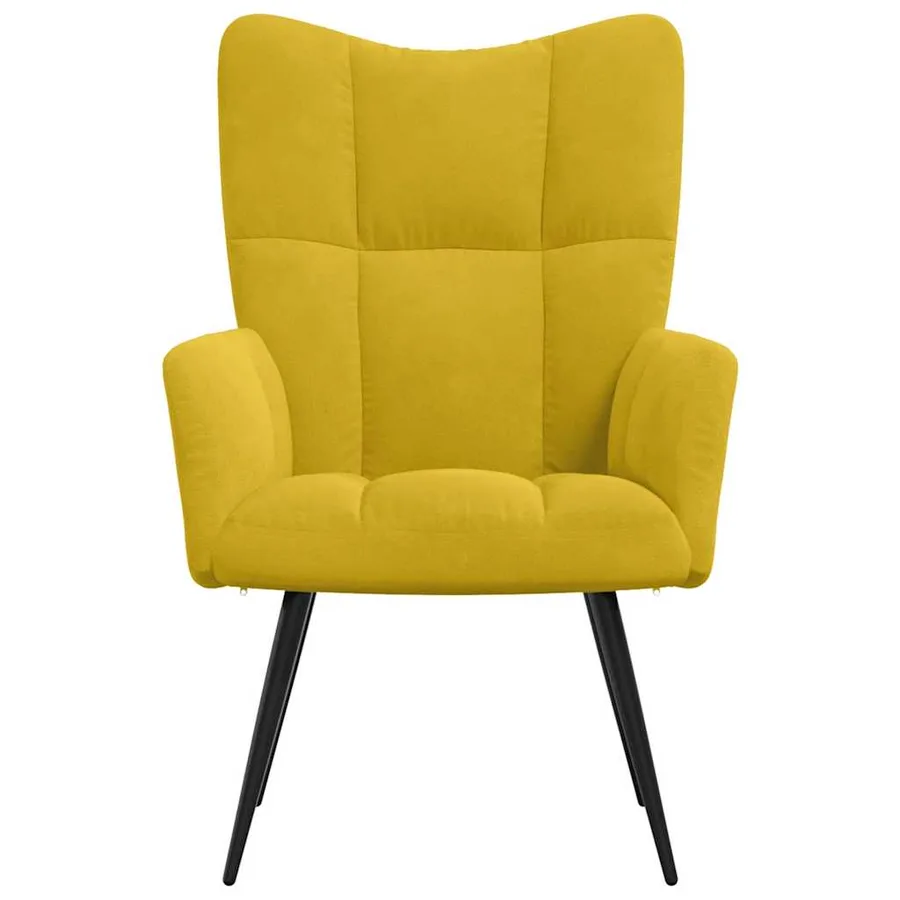 Chaise de relaxation Jaune moutarde Velours - 3