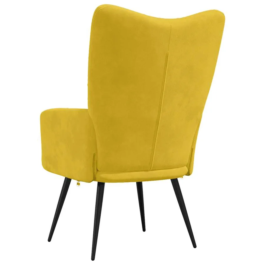 Chaise de relaxation Jaune moutarde Velours - 5