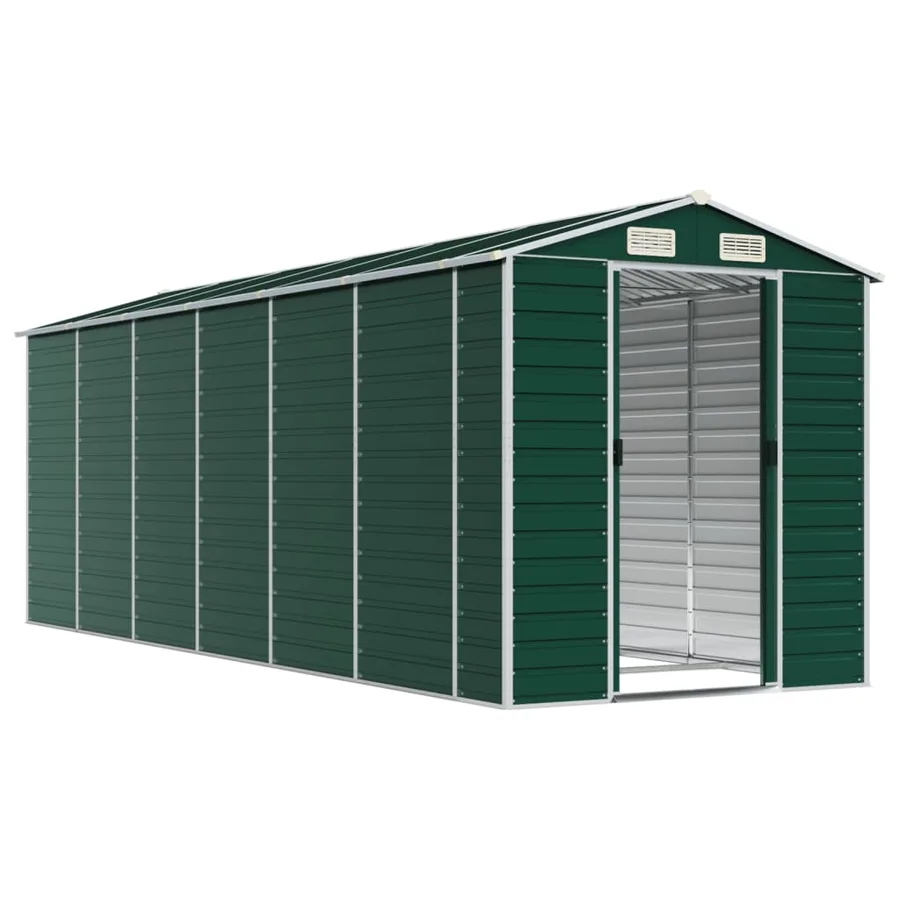 Abri de jardin vert 191x555x198 cm acier galvanisé - 3