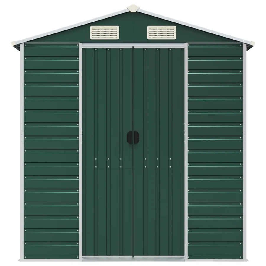 Abri de jardin vert 191x555x198 cm acier galvanisé - 4