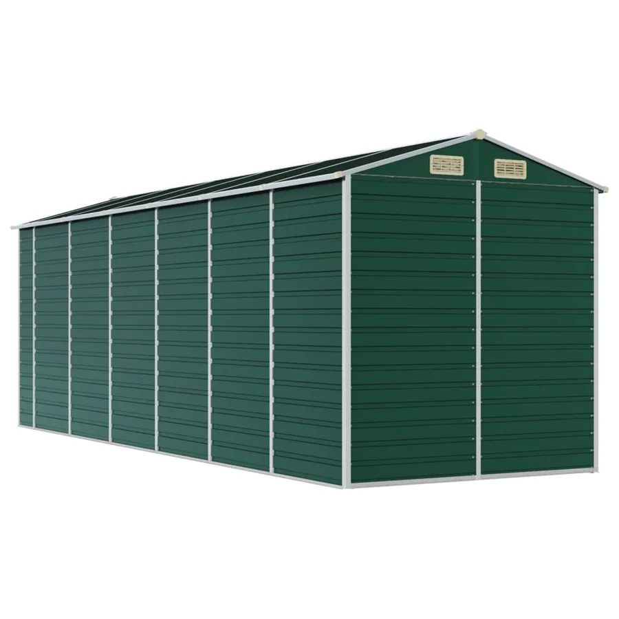 Abri de jardin vert 191x555x198 cm acier galvanisé - 7