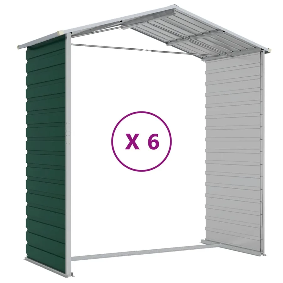 Abri de jardin vert 191x555x198 cm acier galvanisé - 9