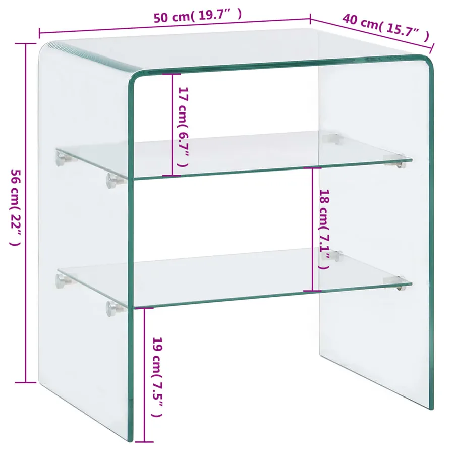 Table basse 50x40x56 cm Verre trempé - 5