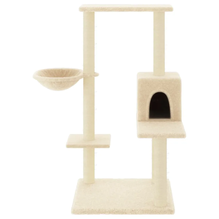 Arbre à chat avec griffoirs en sisal Crème 95 cm - 3