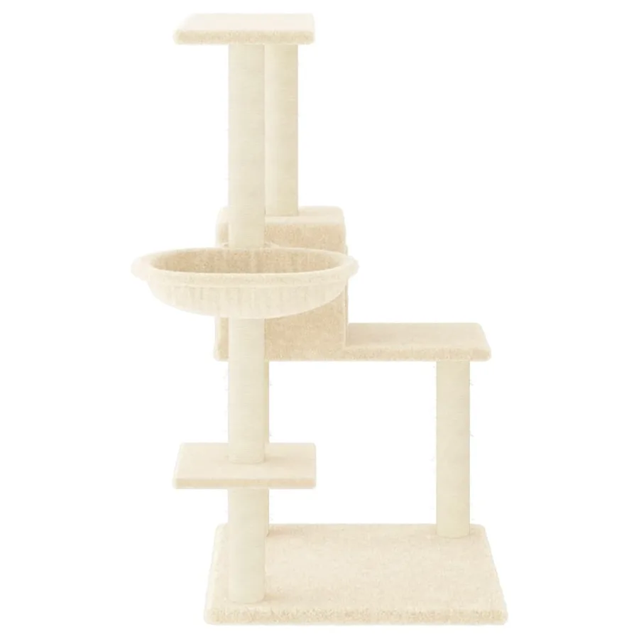 Arbre à chat avec griffoirs en sisal Crème 95 cm - 4