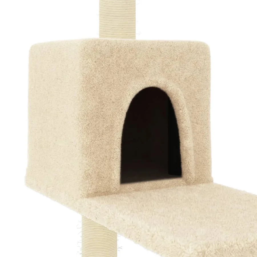Arbre à chat avec griffoirs en sisal Crème 95 cm - 6