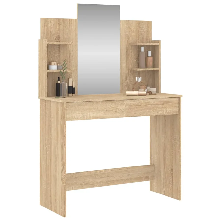 Coiffeuse avec miroir chêne sonoma 96x39x142 cm - 3