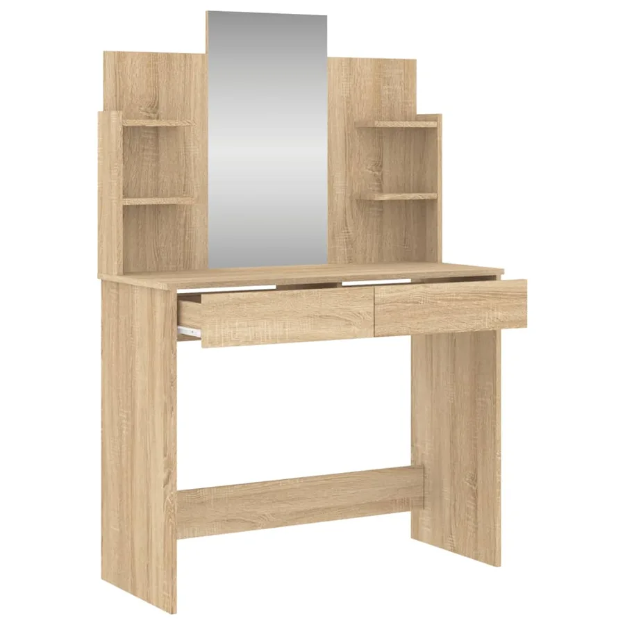 Coiffeuse avec miroir chêne sonoma 96x39x142 cm - 5