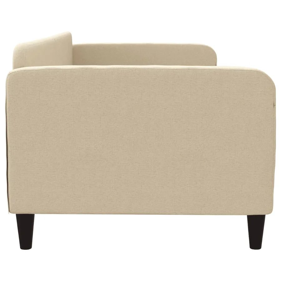 Lit de repos sans matelas crème 90x200 cm tissu - 4