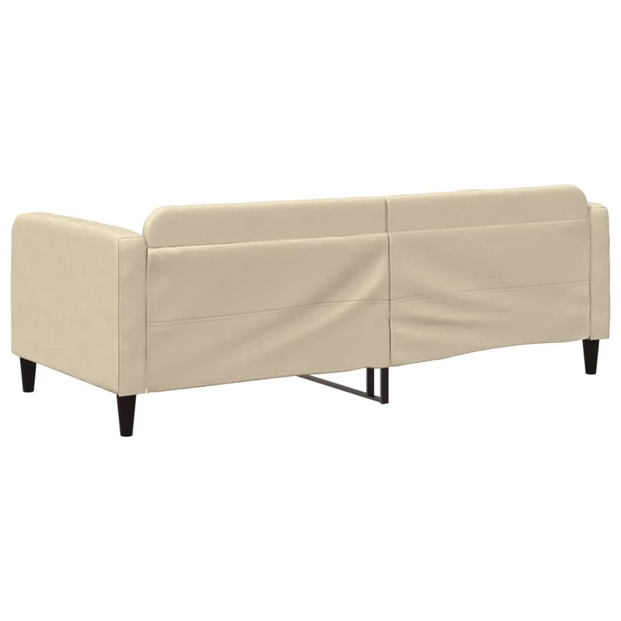 Lit de repos sans matelas crème 90x200 cm tissu - 5