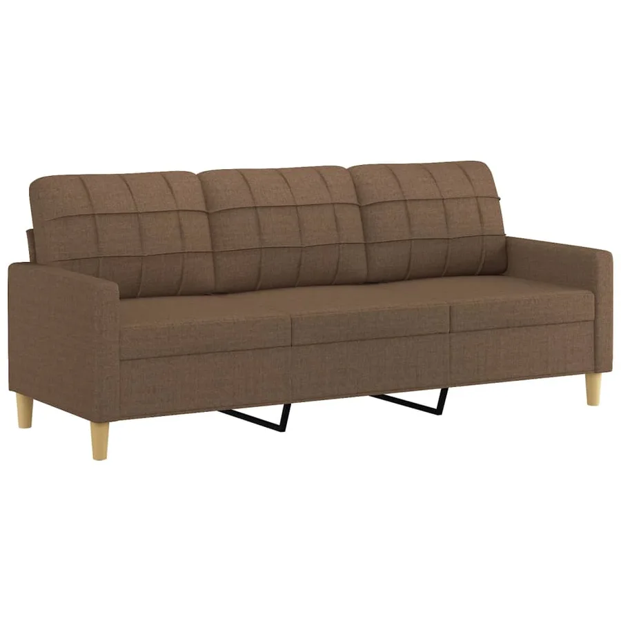 Canapé à 3 places avec repose-pieds Marron 180 cm Tissu - 4