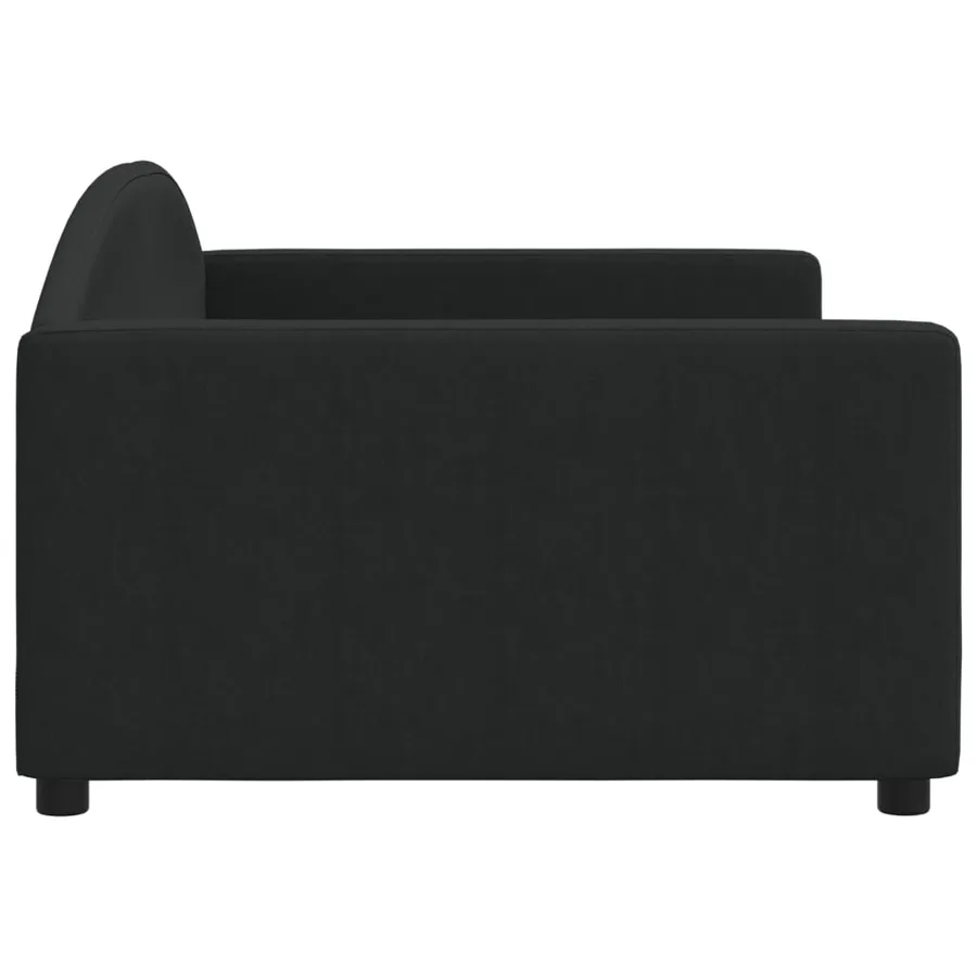 Lit de repos sans matelas noir 100x200 cm tissu - 4