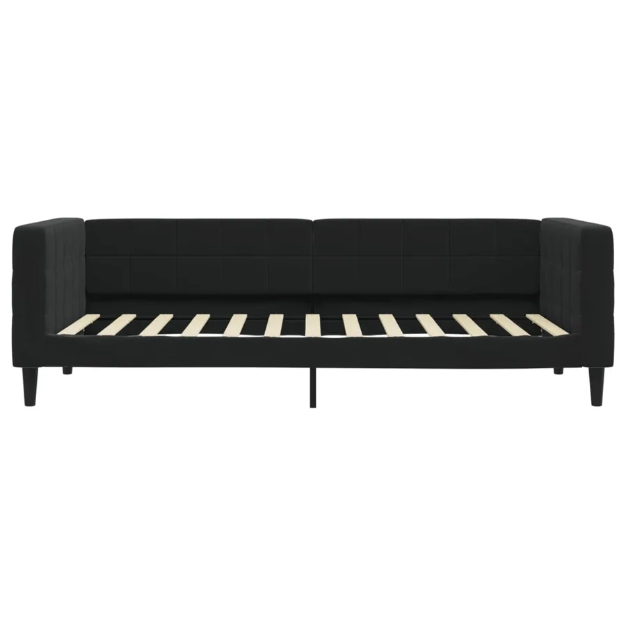 Lit de jour avec matelas noir 100x200 cm velours - 4