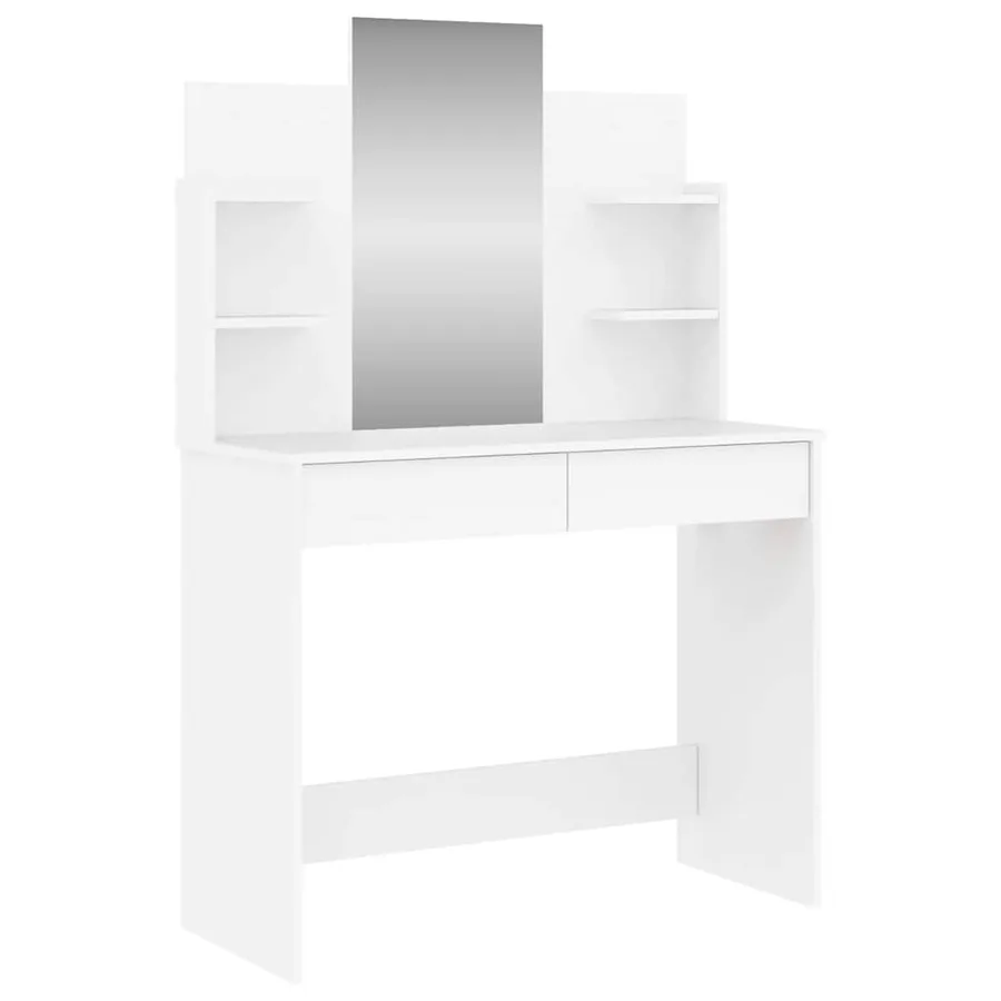 Coiffeuse avec miroir blanc 96x39x142 cm - 2