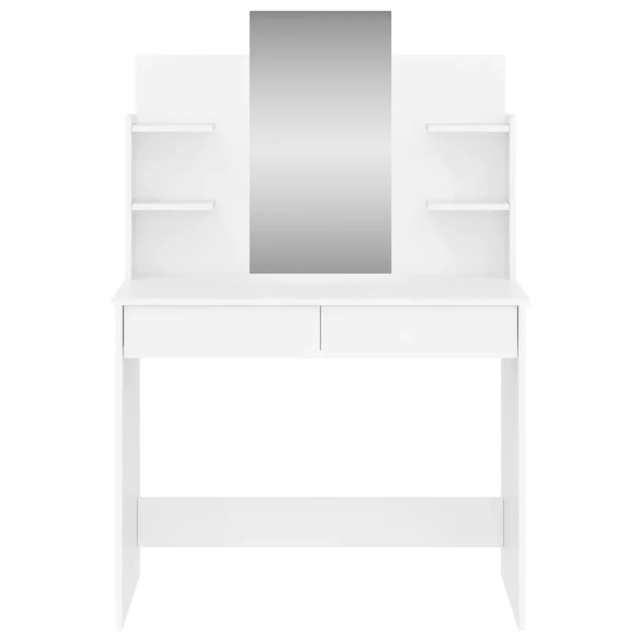 Coiffeuse avec miroir blanc 96x39x142 cm - 4
