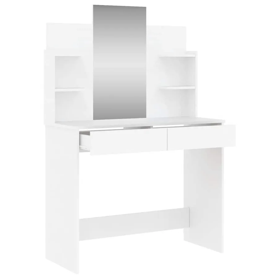 Coiffeuse avec miroir blanc 96x39x142 cm - 5