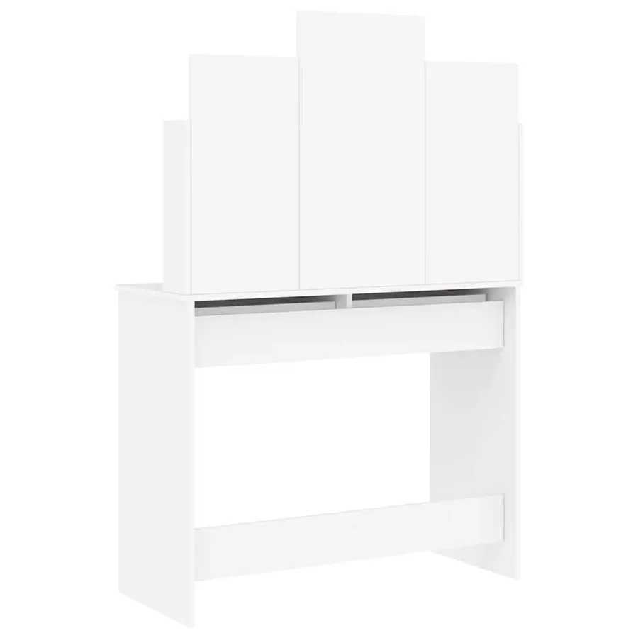 Coiffeuse avec miroir blanc 96x39x142 cm - 7