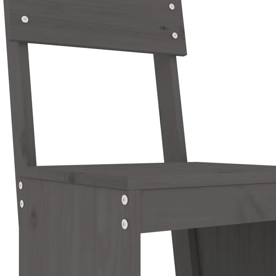 Ensemble de bar de jardin 5 pcs gris bois de pin massif - 5