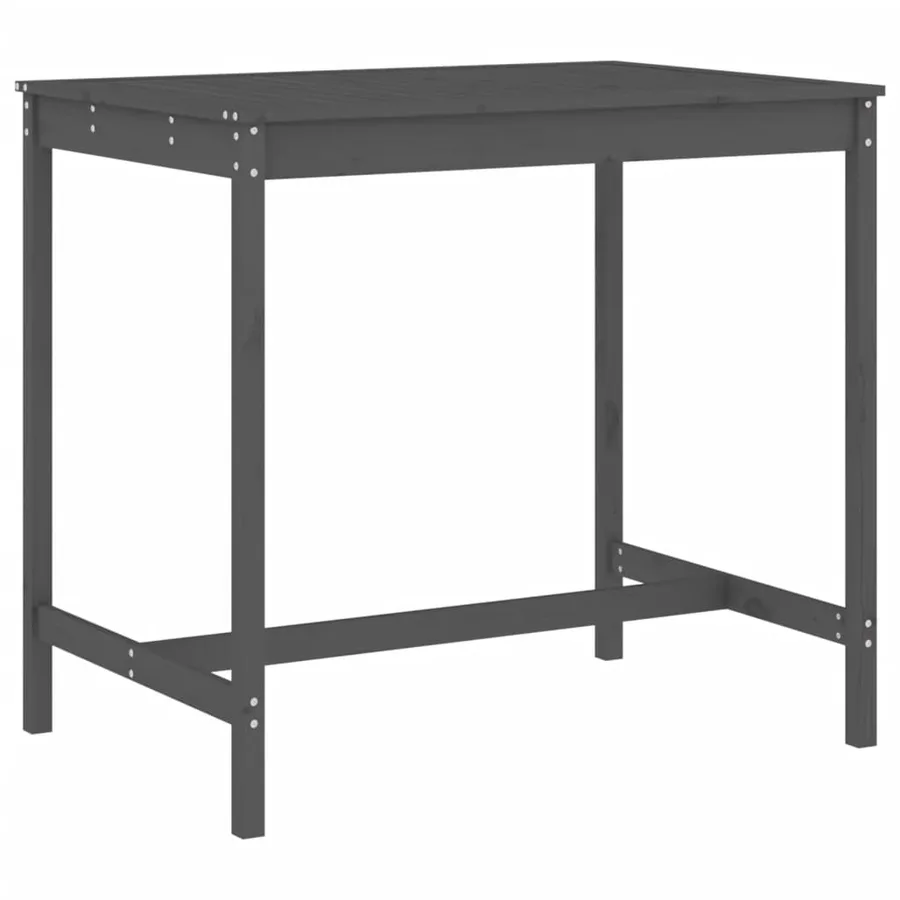 Ensemble de bar de jardin 5 pcs gris bois de pin massif - 6