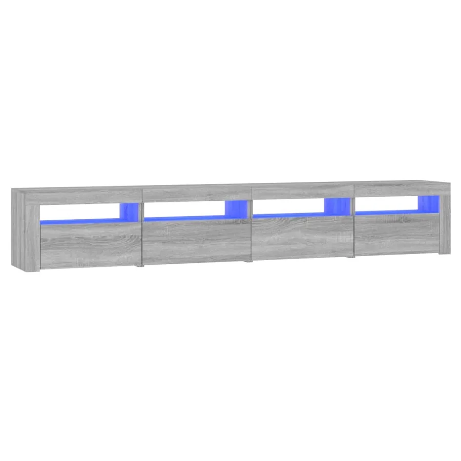 Meuble TV avec lumières LED Sonoma gris 240x35x40 cm - 2