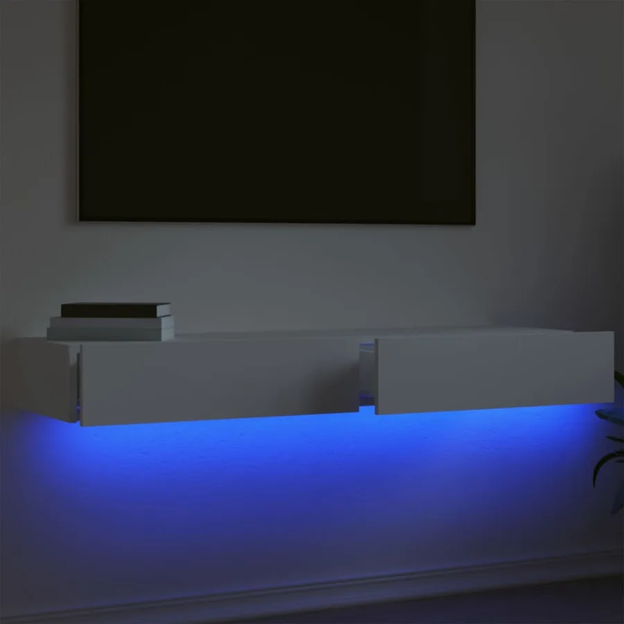 Meubles TV avec éclairage LED 2 pcs blanc 60x35x15,5 cm - 4
