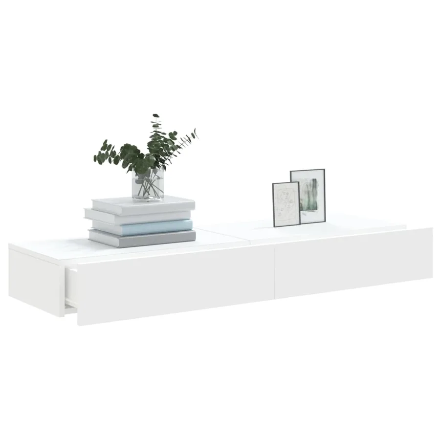 Meubles TV avec éclairage LED 2 pcs blanc 60x35x15,5 cm - 5