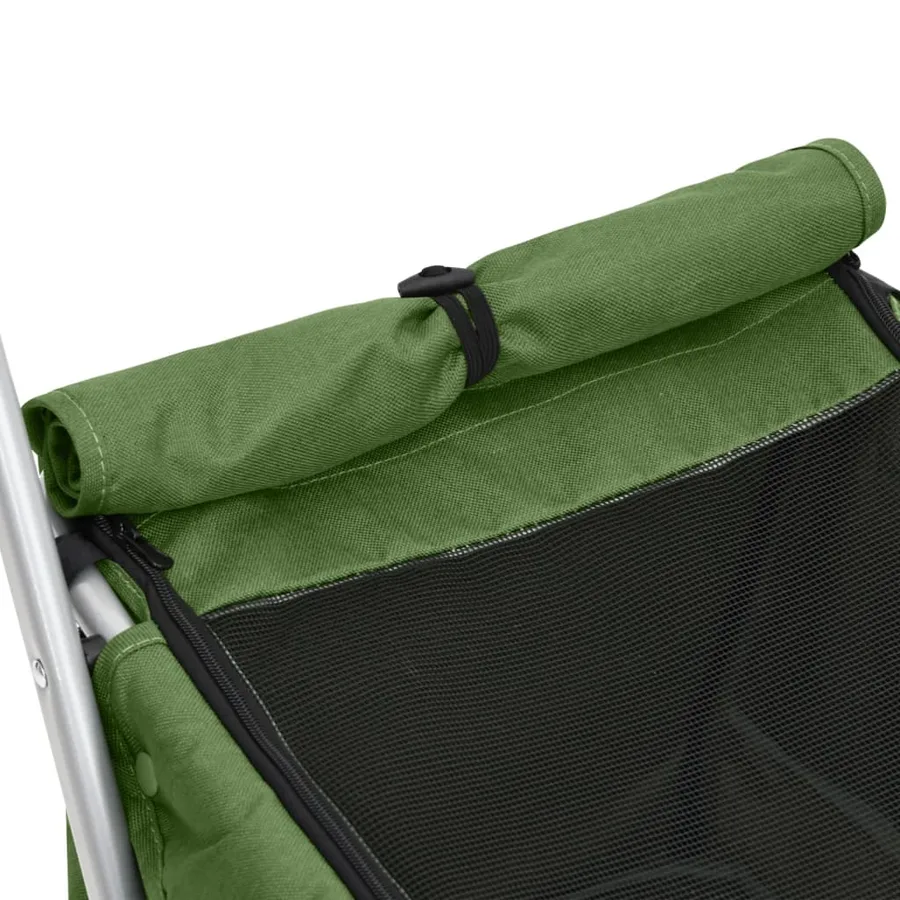 Poussette pour chien pliante Vert 100x49x96 cm Tissu de lin - 9