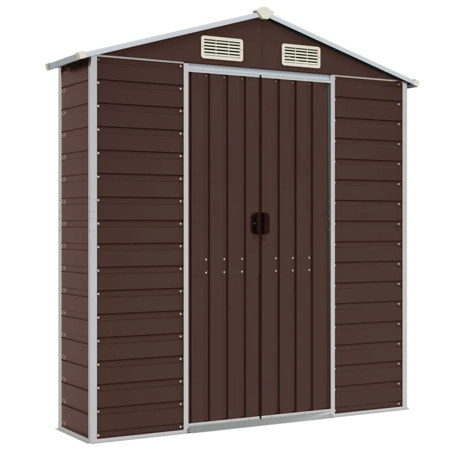 Abri de jardin marron 191x980x198 cm acier galvanisé - 8