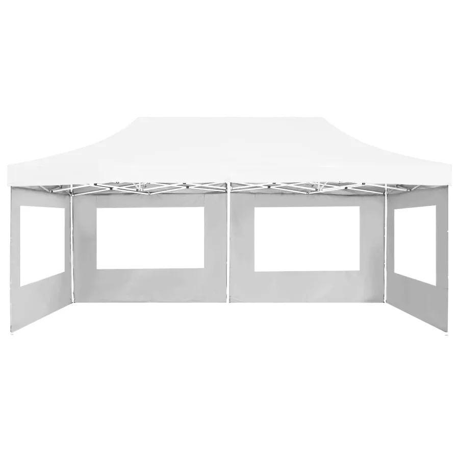 Tente de réception pliable avec parois Aluminium 6 x 3 m Blanc - 5