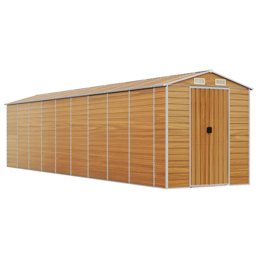 Abri de jardin marron clair 191x810x198 cm acier galvanisé - 2
